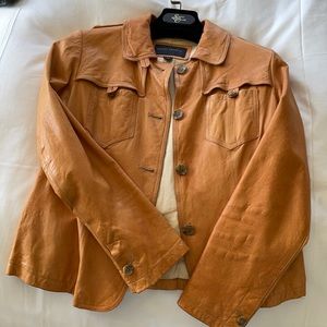 Beautiful camel color leather jacket, barely used, great condition